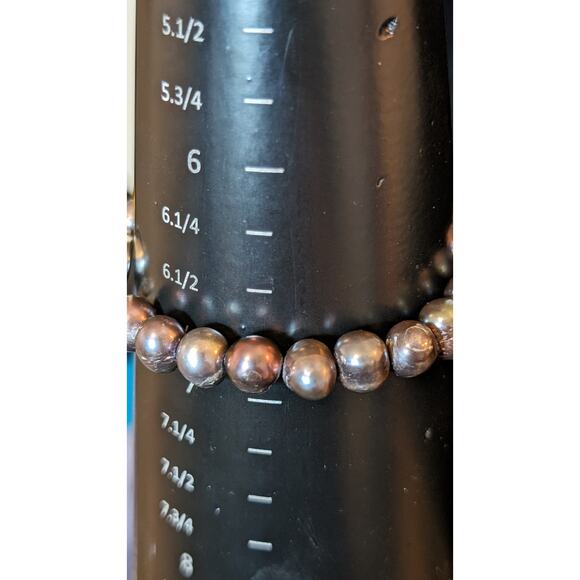 Natural Freshwater Pearl Bracelet W/ Slide In Fancy Clasp - Picture 6 of 9